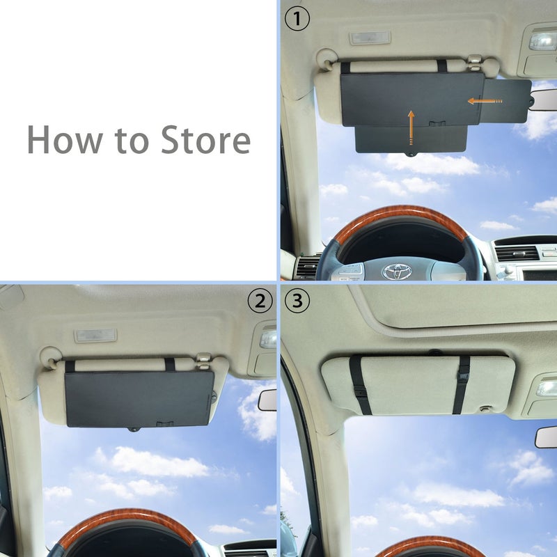 TFY Car Visor Sunshade Extender TFY Anti-Glare Sun Visor Extender Window Sunshade and UV Rays Blocker  1 Piece (Black) - Image 5
